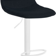 Barová stolička Lex, textil, biely podstavec / čierna - 1