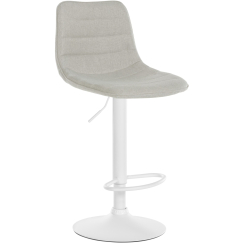 Barová stolička Lex, textil, biely podstavec / krémová