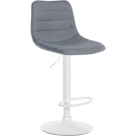 Barová stolička Lex, textil, biely podstavec / sivá - 1