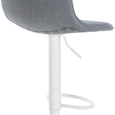 Barová stolička Lex, textil, biely podstavec / sivá - 3