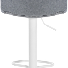 Barová stolička Lex, textil, biely podstavec / sivá - 4
