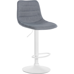 Barová stolička Lex, textil, biely podstavec / sivá