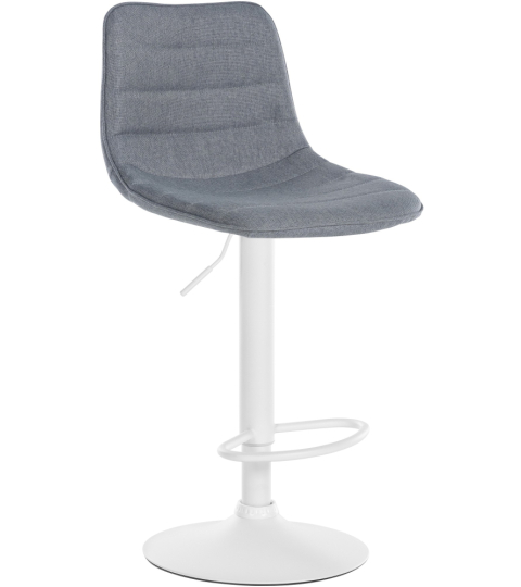 Barová stolička Lex, textil, biely podstavec / sivá