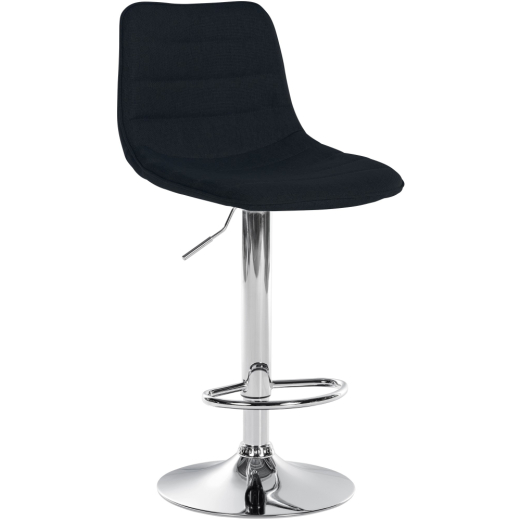 Barová stolička Lex, textil, chrómový podstavec / čierna - 1