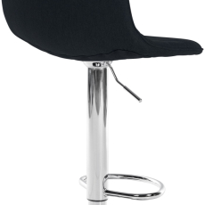 Barová stolička Lex, textil, chrómový podstavec / čierna - 3