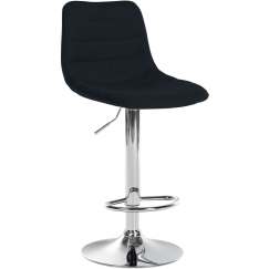 Barová stolička Lex, textil, chrómový podstavec / čierna