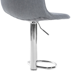 Barová stolička Lex, textil, chrómový podstavec / sivá - 3