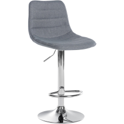 Barová stolička Lex, textil, chrómový podstavec / sivá