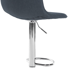 Barová stolička Lex, textil, chrómový podstavec / tmavosivá - 3