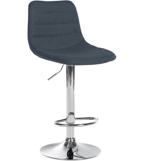 Barová stolička Lex, textil, chrómový podstavec / tmavosivá