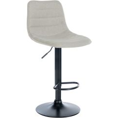 Barová stolička Lex, textil, čierny podstavec / krémová