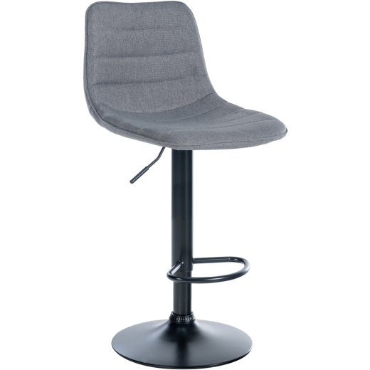 Barová stolička Lex, textil, čierny podstavec / sivá - 1