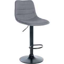 Barová stolička Lex, textil, čierny podstavec / sivá