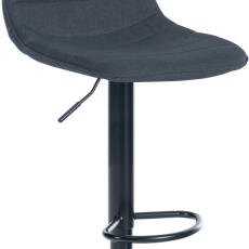 Barová stolička Lex, textil, čierny podstavec / tmavosivá - 1