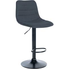 Barová stolička Lex, textil, čierny podstavec / tmavosivá