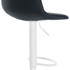 Barová stolička Lex, zamat, biely podstavec / čierna - 3