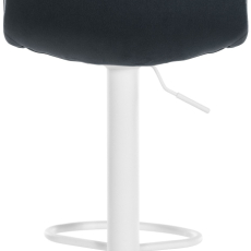 Barová stolička Lex, zamat, biely podstavec / čierna - 4