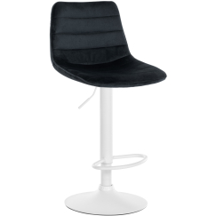Barová stolička Lex, zamat, biely podstavec / čierna