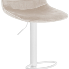 Barová stolička Lex, zamat, biely podstavec / krémová - 1