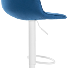 Barová stolička Lex, zamat, biely podstavec / modrá - 3