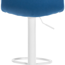Barová stolička Lex, zamat, biely podstavec / modrá - 4