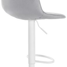 Barová stolička Lex, zamat, biely podstavec / sivá - 3