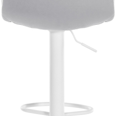 Barová stolička Lex, zamat, biely podstavec / sivá - 4