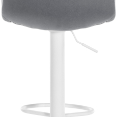 Barová stolička Lex, zamat, biely podstavec / tmavosivá - 4