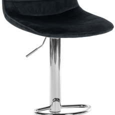 Barová stolička Lex, zamat, chrómový podstavec / čierna - 1