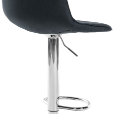 Barová stolička Lex, zamat, chrómový podstavec / čierna - 3