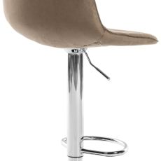 Barová stolička Lex, zamat, chrómový podstavec / hnedá - 3