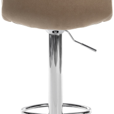 Barová stolička Lex, zamat, chrómový podstavec / hnedá - 4