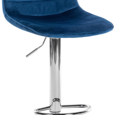 Barová stolička Lex, zamat, chrómový podstavec / modrá - 1