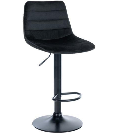 Barová stolička Lex, zamat, čierny podstavec / čierna