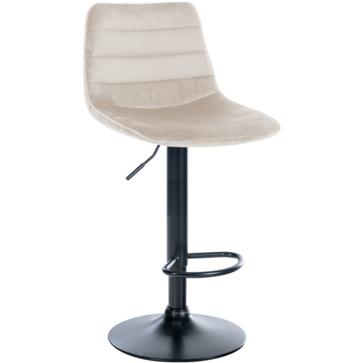 Barová stolička Lex, zamat, čierny podstavec / krémová - 1