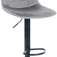 Barová stolička Lex, zamat, čierny podstavec / sivá - 1