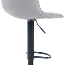 Barová stolička Lex, zamat, čierny podstavec / sivá - 3