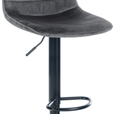 Barová stolička Lex, zamat, čierny podstavec / tmavosivá - 1