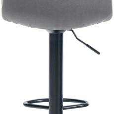 Barová stolička Lex, zamat, čierny podstavec / tmavosivá - 4