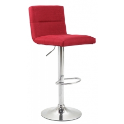 Barová stolička Limerick, textil, chróm / červená
