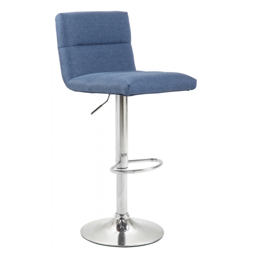 Barová stolička Limerick, textil, chróm / modrá - 1