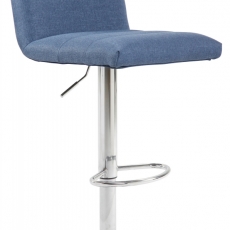 Barová stolička Limerick, textil, chróm / modrá - 1