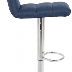 Barová stolička Limerick, textil, chróm / modrá - 3