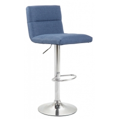 Barová stolička Limerick, textil, chróm / modrá