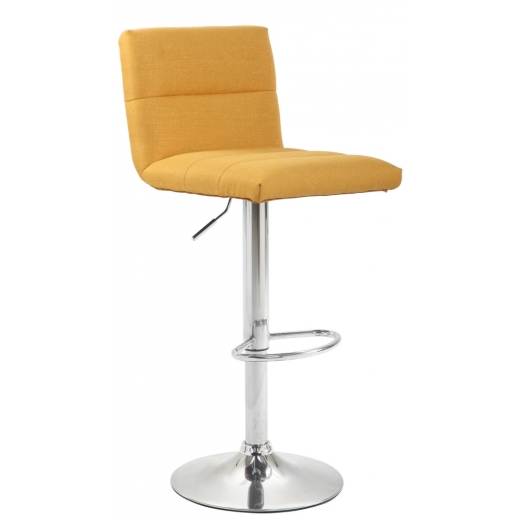 Barová stolička Limerick, textil, chróm / žltá - 1