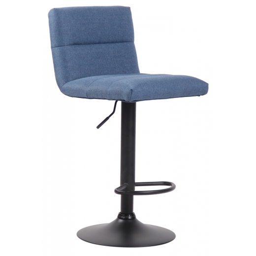 Barová stolička Limerick, textil, čierna / modrá - 1