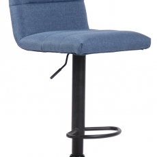 Barová stolička Limerick, textil, čierna / modrá - 1