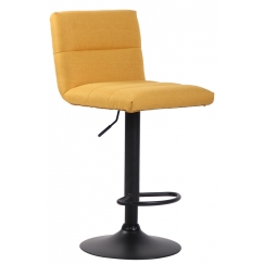 Barová stolička Limerick, textil, čierna / žltá