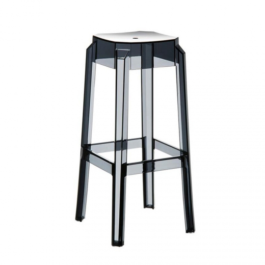 Barová stolička Logre transparentná, čierna - 1