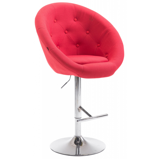 Barová stolička London, textil, chróm / červená - 1
